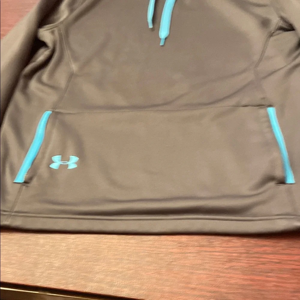 Under Armour Charcoal Hoodie with Aqua Details - Picture 3 of 13
